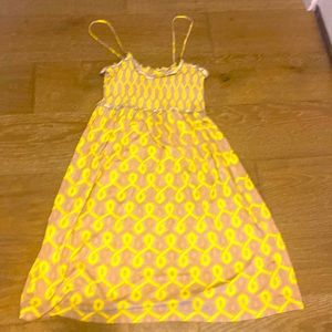 New Juicy Couture Smocked Yellow Cream Grey Swim Coverup Cover Up Small S